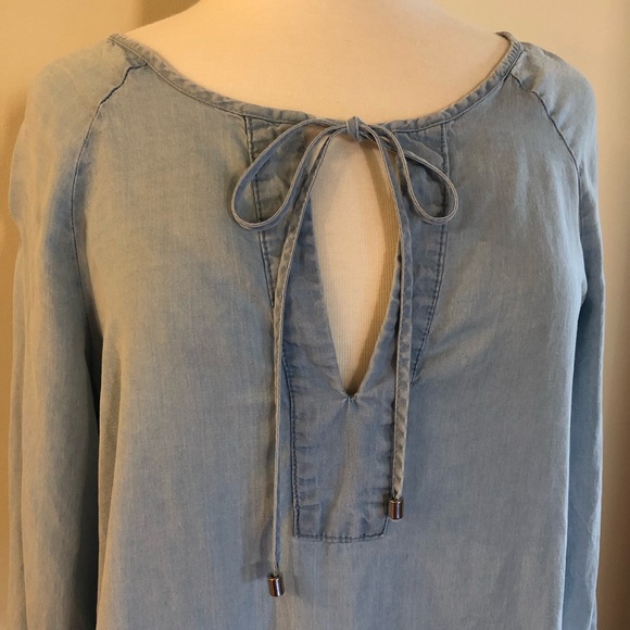 Cotton On Tops - Cotton On M chambray tie front tunic blouse